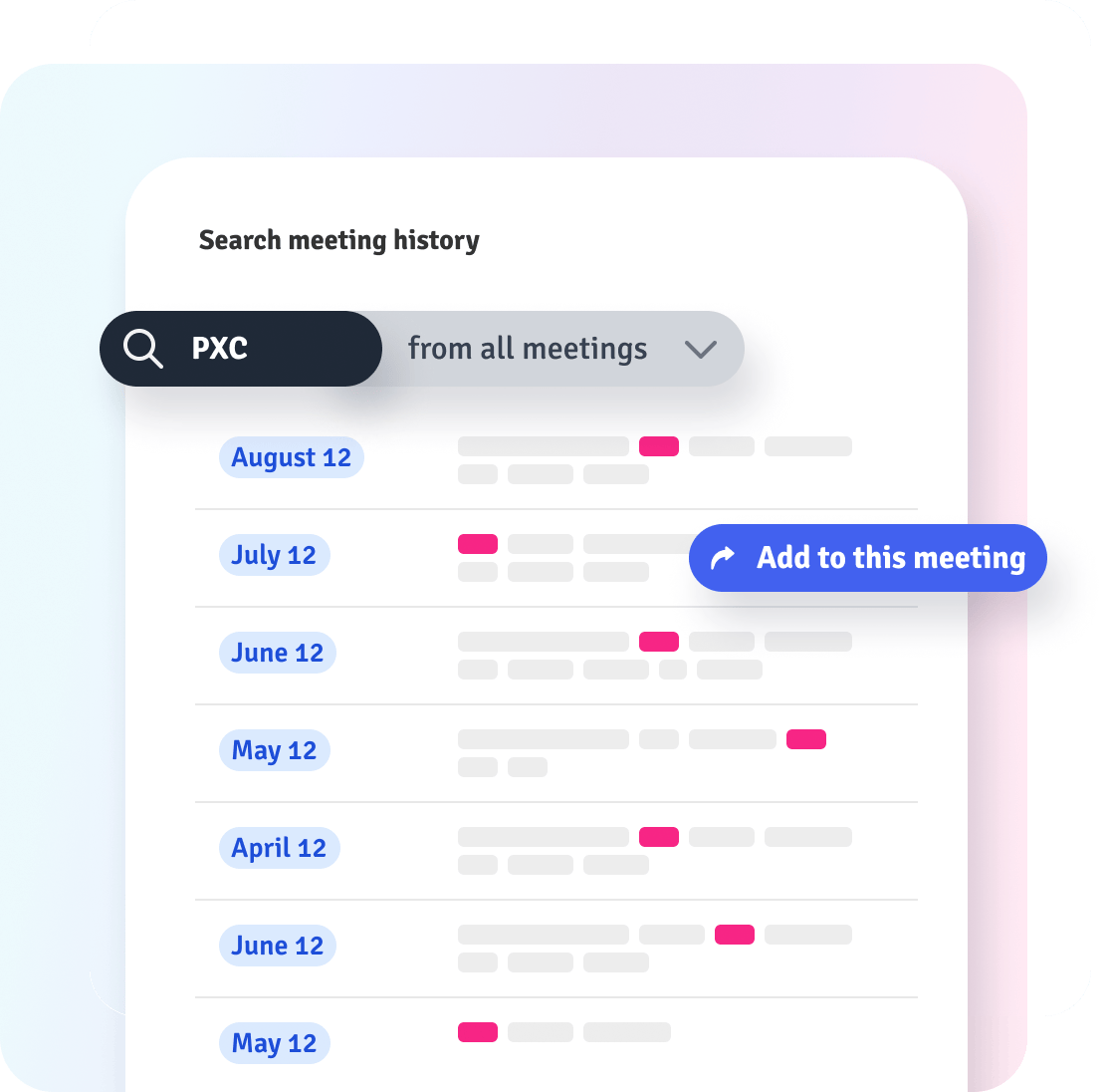 Dynamic meeting history